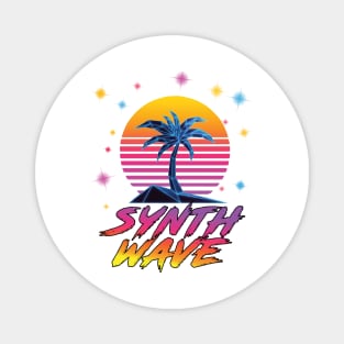 Synthwave Vaporwave Palm Tree Outrun Sunset Magnet